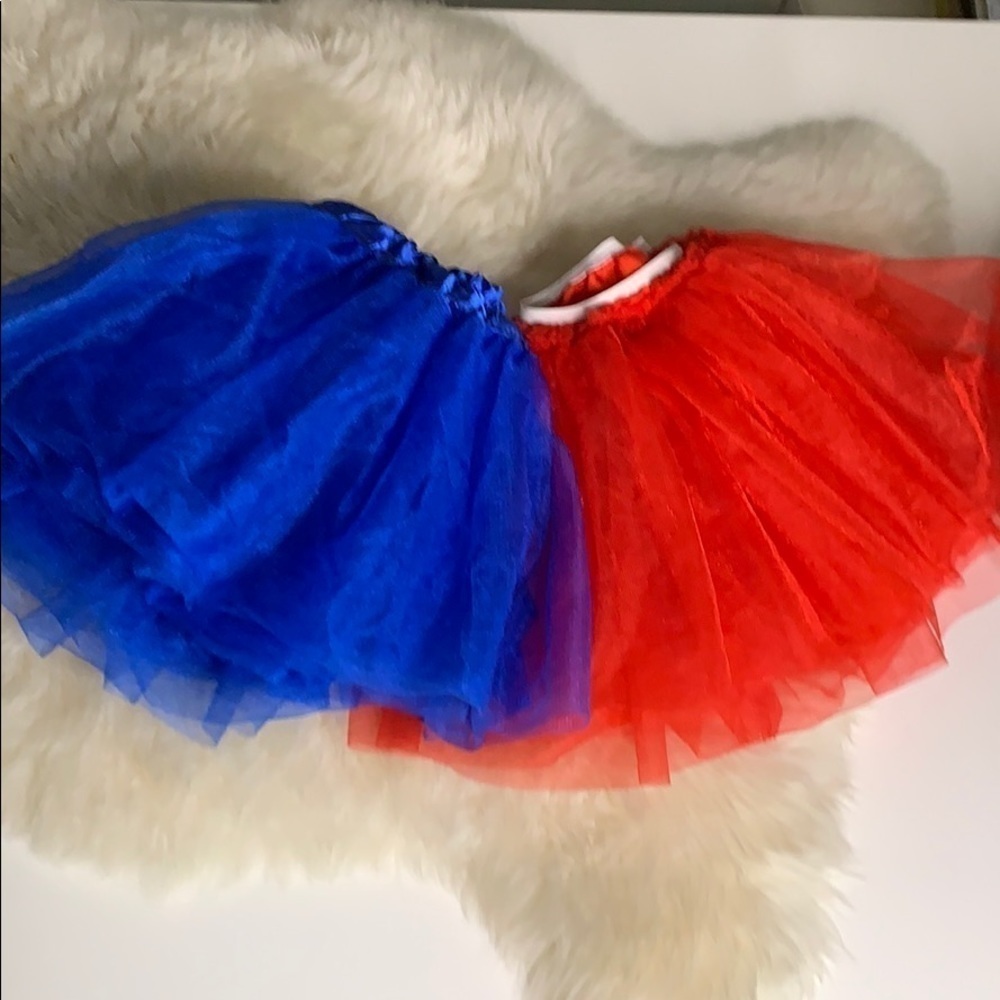 Bundle 2 toddler costume tutus red blue skirt girl